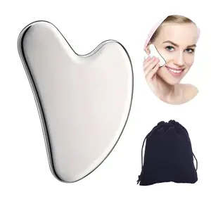 Stainless Steel Body & Facial Scraping Tool, No Scent Spa Tool, Facial Beauty Instrument, Promotes Circulation, Collagen Production, Durable Smooth Edges Design