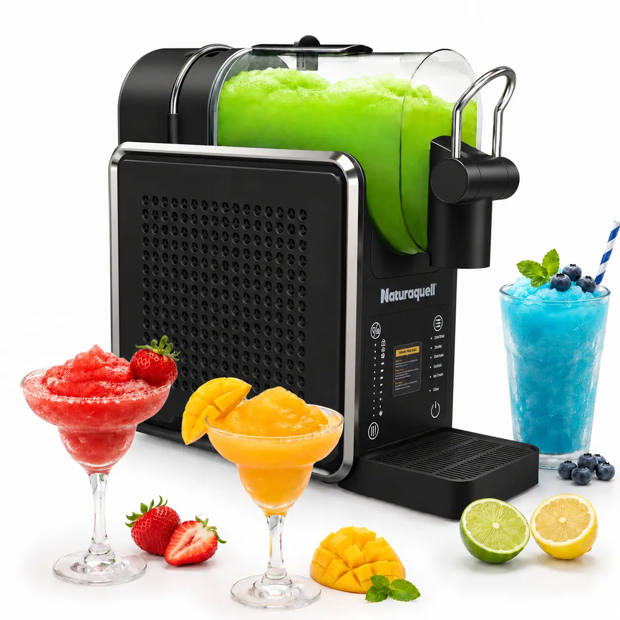 Naturaquell 68oz 5-in-1 Slushie Machine, Frozen Drink Maker with Built-In Compressor Cooling & Automatic Cleaning, for Slushies, Milkshakes & Frozen Drinks
