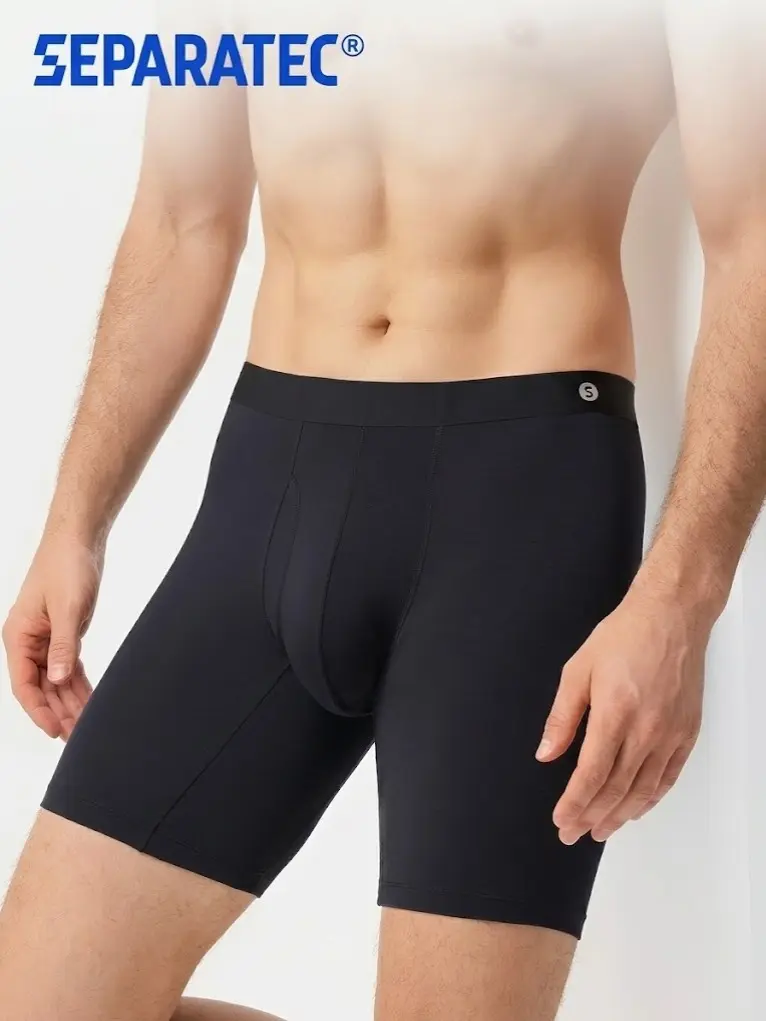 Separatec Men's Boxer Briefs, Micro Modal Menswear Underwear with Separate Pouch, Athletic Moisture-Wicking, Foldable, 4 Pack, Mesh, Mid Waist, Athletic Fit, Boxer Briefs Underwear, Boxers/Trunks campingessentials