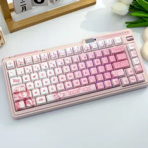 138 Key Love Diary Pbt Keycaps, Cherry Style Side-Printed Semi-Transparent, Dye Sublimation, Compatible with Mx Axes, Fits 61/64/68/87/96/104/108 Models