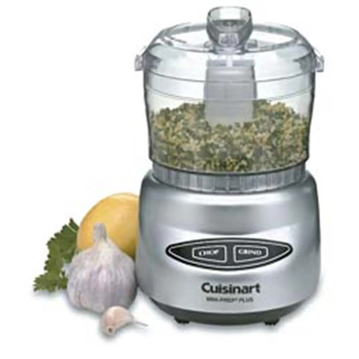 V00667 Mini Prep Plus Food Processor - Brushed Chrome, 250W Power, 3-Cup (24oz) Plastic Work Bowl, Chop Grind Function, Dishwasher Safe & Washable