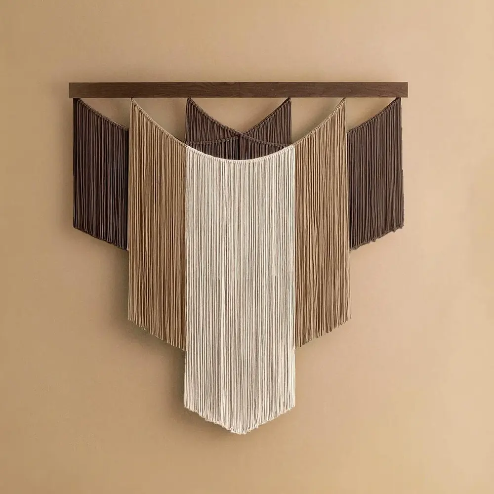 Macrame Wall Hanging Boho Style Fringe Decorative Tapestry Room Decor, Handmade Large Background Bed Headboard Rug, Home Decoration, Home Textile, Bohemian Tapestry Style