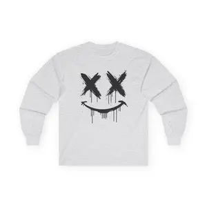 Smile Back Sweatshirt, Happy Face Long Sleeve Tee, Positive Vibes Shirt, Cheerful Jumper, Unisex Cotton Top, Smiley Face Sweater
