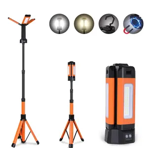 CuLiDing Rechargeable Camping Lantern with 67" Adjustable Tripod Stand, Portable Cordless LED Work Light, Stepless Dimmable, 4000K/6500K Lighting Modes, Detachable Tripod for Camping, Garage, Emergency & Fishing