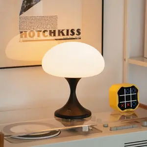 Mushroom Lamp, 5w LED USB Rechargeable Table Light, Small Vintage Adjustable Touch Lamp, 3 Color Temperature, Aesthetic Medieval Bedside Lamp