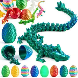 3D Printed Dragon Eggs with Laser Color Dragon, Articulated Toys, Easter Fidget Toy Basket Stuffers for Kids Party Favors, Easter Egg Hunt, Classroom Prize Supplies