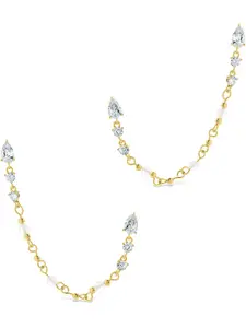 Teardrop Double Dangle Chain Earrings