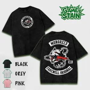 Days Gone Deacon St John Mongrels Farewell Original Poster Game Acid Washed Sweater, Tshirt, 2 sided Printed Unisex Washed Sweater game merch Cotton Streetwear Top Black Clothes Crewneck Apparel