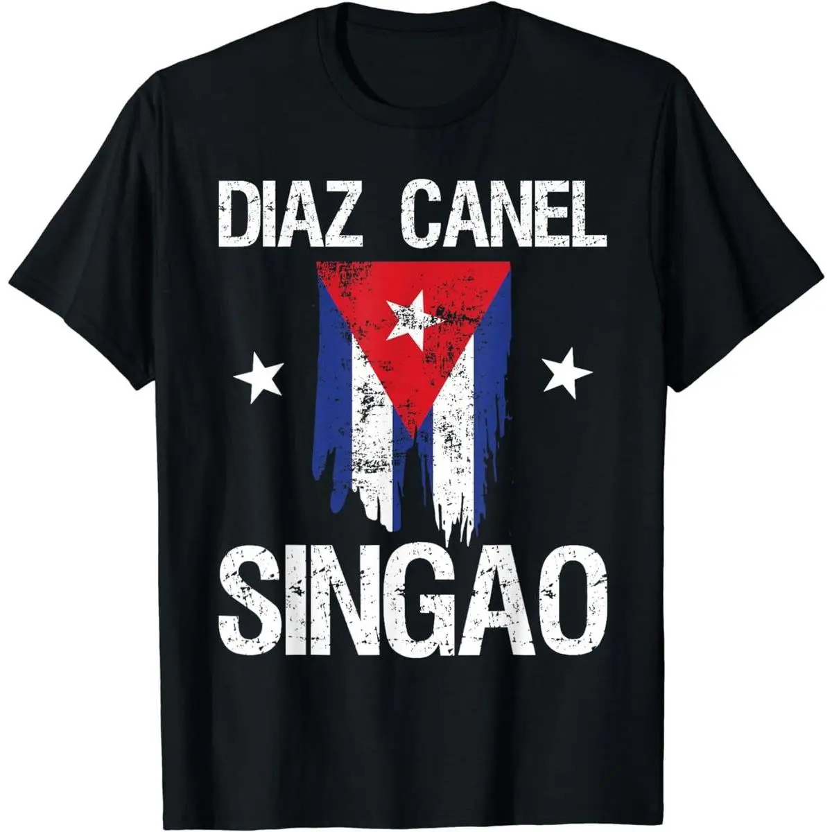 Women's Cotton Short-Sleeve Vintage Graphic T-Shirt, Casual Streetwear Diaz Canel Singao Cuba Print Top
