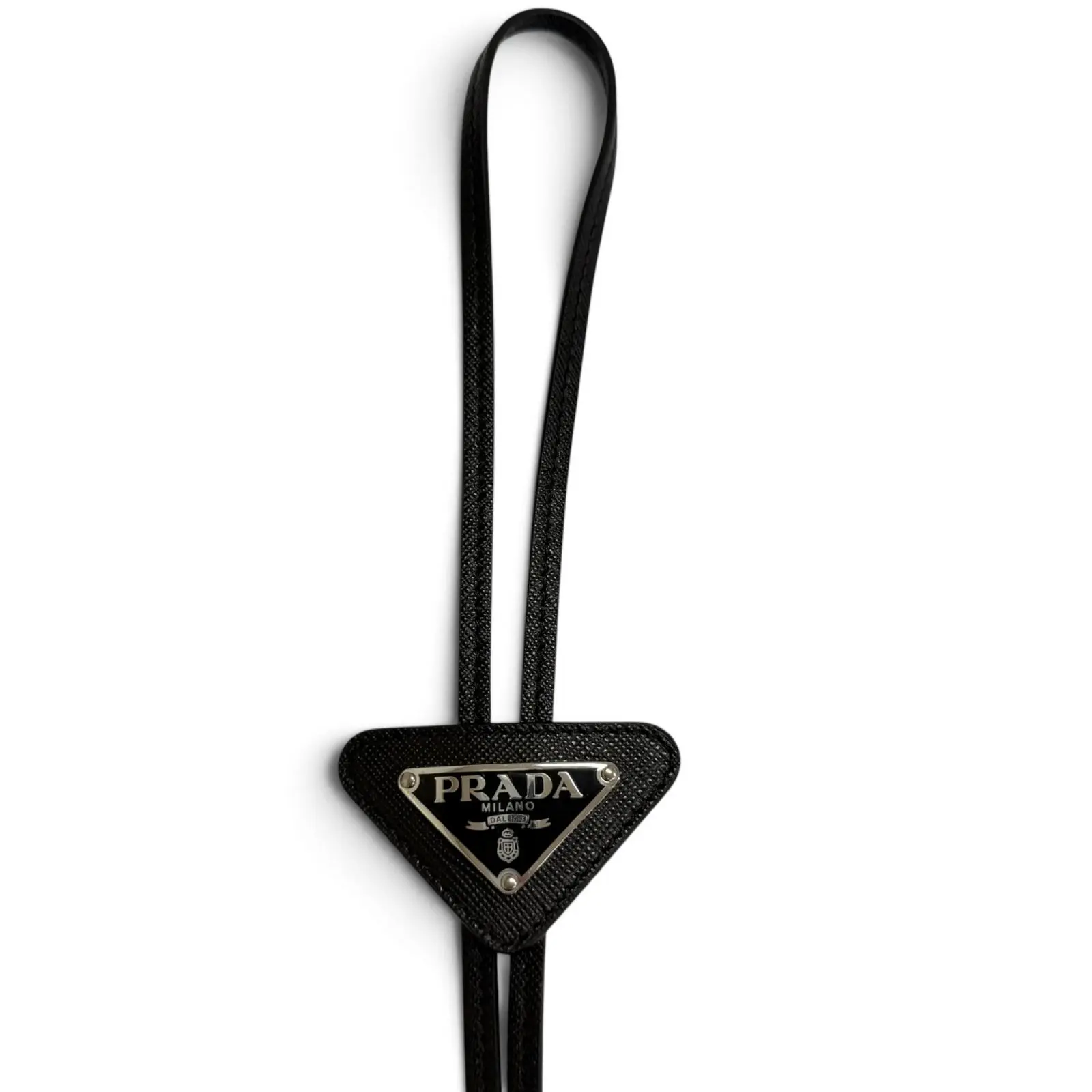Pre-owned PRADA Calfskin Small Leather Goods Saffiano Leather Tie Accessory