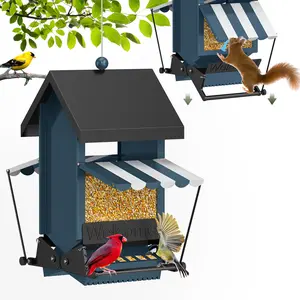 Wildpark Squirrel Proof Smart Bird Feeder by Wildpark - Outdoor Bird House for Bird Watching, Attracts Many More Birds! Durable Courtyard Decoration & Mother‘s Day Gift Idea for Garden Moms.