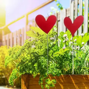 Heart Shaped Garden Decoration, Garden Decorative Stakes, Garden Decor Supplies for Home Garden & Patio, Garden Sculptures & Statues, Garden Accessories
