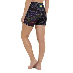 Authentic PHIM™ Women’s “Dreams Don’t Work Unless You Do” Biker Yoga Shorts – High-Waisted Motivational Activewear
