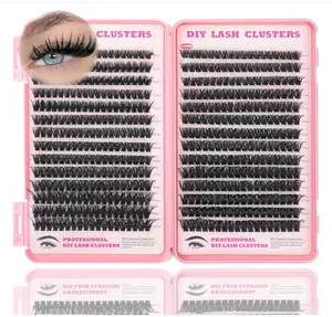 Lash Clusters Kit, 560 Pcs Eyelashes Clusters Kit 9-16mm Individual Lash Extension Kit D Curl Fluffy Wispy False Eyelashes (80D+100D, Lash Clusters)