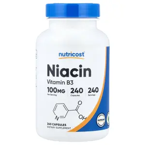 Nutricost Niacin, 100 mg, 240 Capsules Nutricost Niacin, 100 mg, 240 Capsules