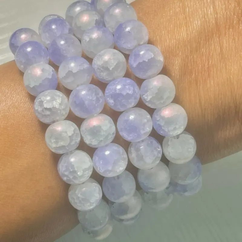 Pink/Purple Glass Beaded Bracelet
