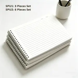 3/6 Pieces B5 Spiral Notebooks Set, Spiral Bound Notepad, Transparent PP Cover Protection, 60 Pages Durable Paper, Coil Binding for Easy Writing and Flipping, note organization and regular study use at school or work