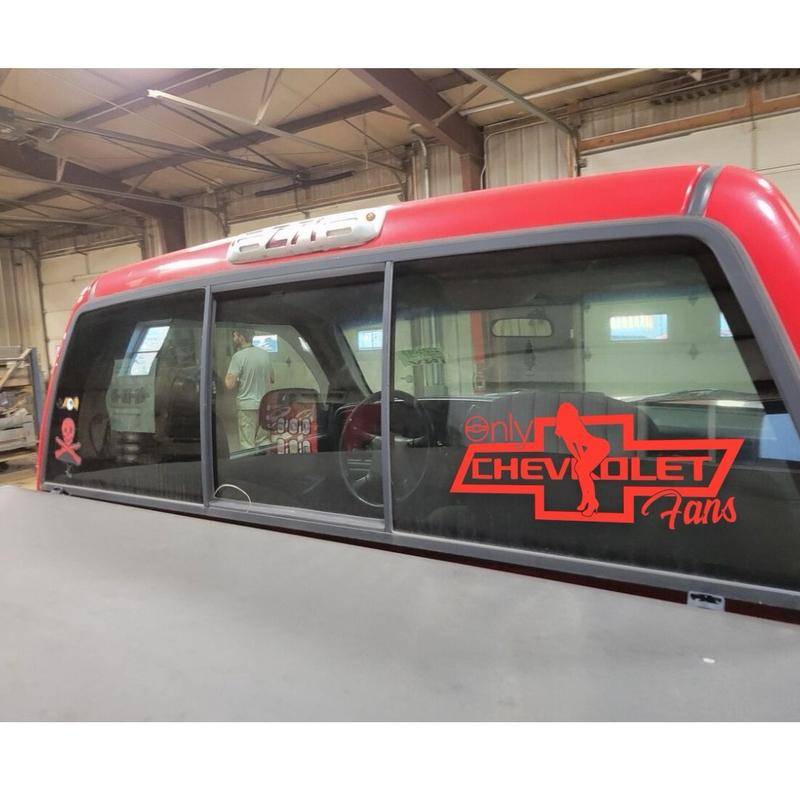Chevrolet Only Fans Decal Sticker in Multiple Colors and Sizes car--=%2=- sticker=%2=-- car decal universal sticker=%2=- truck= adhesive vinyl