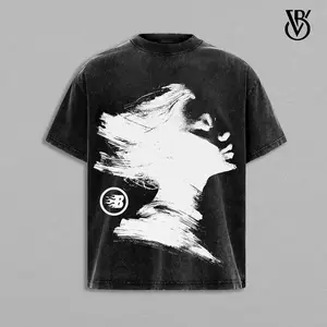 Artistic Oversize T-Shirt, Vintage Grey Washed Graphic Tee, Minimalist Abstract Face Design, Streetwear Unisex Aesthetic Fashion Top