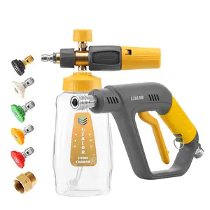 Car Foam Sprayer, Reusable High-Pressure Car Washing Tool with 5 Nozzle Tips, 1/4 in Quick Connector, 4000 PSI, 1L Short Design Foam Cannon, Reusable Foam Sprayer fathersdaygift
