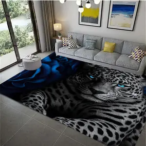 Christmas kitchen floor mat, made of plush material, is anti-slip, soft and comfortable, easy to clean, and very suitable for holiday decoration, Animal Printed Rug