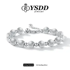 【#373 Always Blingy 】Chunky 7mm Cat-eye Effect Round Plain Beaded Bracelet in 925 Sterling Silver 7.6g of Sterling Silver for Daily Wear Stacking Bracelet