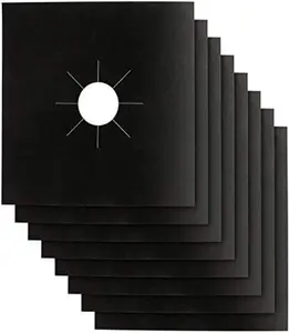 Gas Stove Burner Covers – 8-Pack Reusable Non-Stick Liners, 0.2mm Thick, Easy to Clean, BPA-Free, Heat Resistant Protectors for Kitchen Stove Top (10.6" x 10.6")