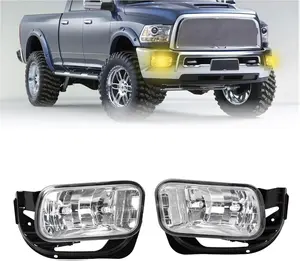 Fog Lights w/Swith+Bulbs Replacement Compatible with 2009-2012 Dodge Ram 1500 2010-2018 Ram 2500 3500 Replacement for 55372734AA 55372734AB CH2594102 12V 42W Bumper Fog Lamps Assembly