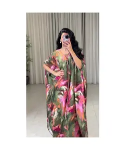 Printed kaftan robe evening dress