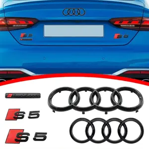 Abs Audi Car Front Hood Grille Emblem Sticker for Audi S5 2010-2019, Sport Logo Replacement Decal, Decorative Accessories