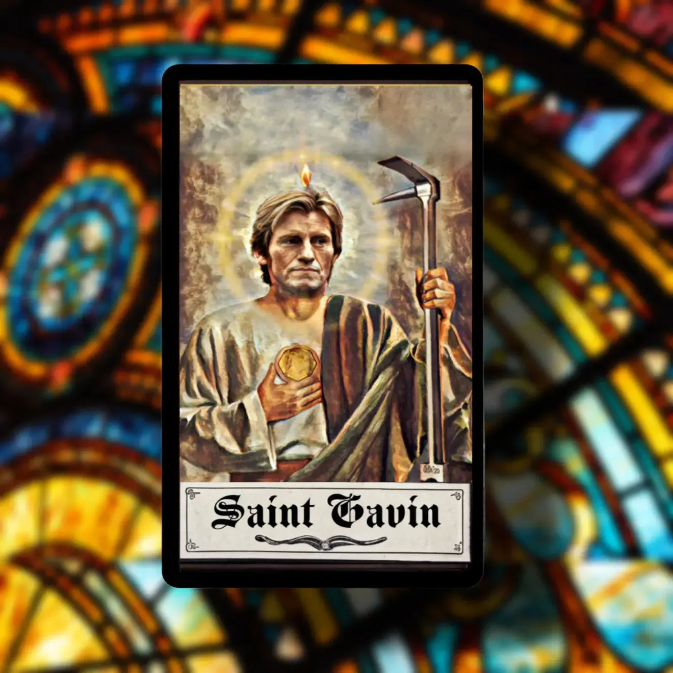 Saint Gavin OG Metal Prayer Card