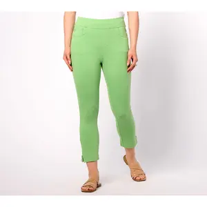 QVC Belle by Kim Gravel Petite Coastal Crop Perfect Ponte Women's Pants