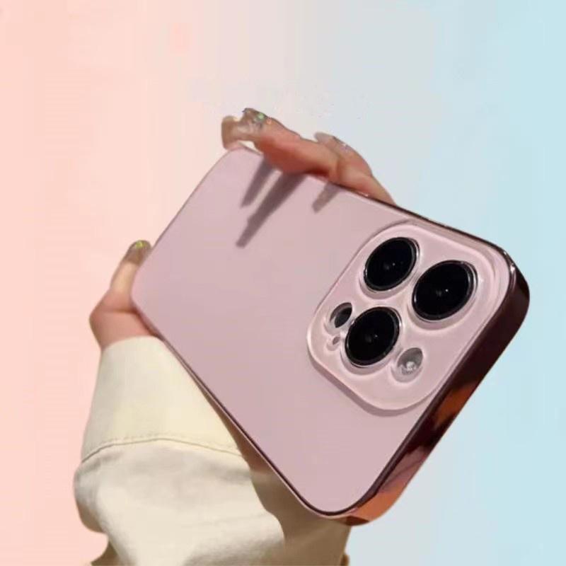 Summer Phone Case 17 Promax Titanium Pink Protection for 17 16 15 14 13 Pro Max Glass Transparent Clear Camera Protectors Durable Casing Anti-Fall Electroplated Original Color
