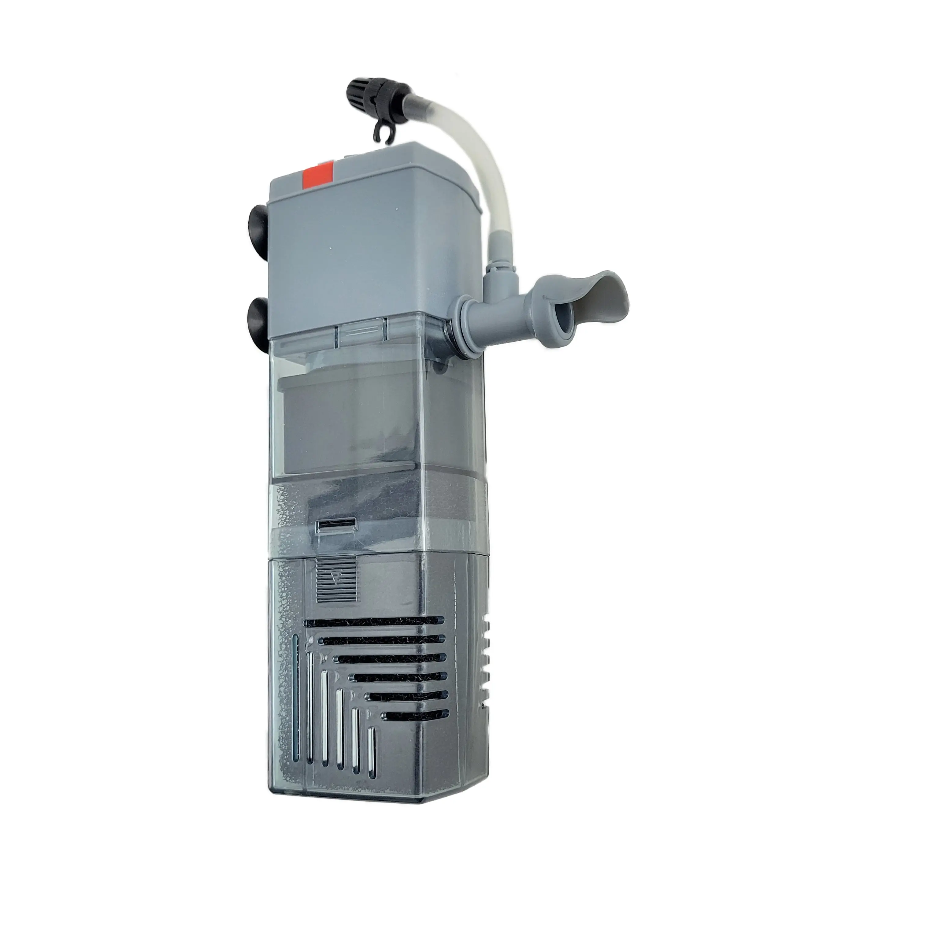 Lifegard Aquatics Compact 3-in-1 Nano Aquarium Internal-Submersible Filter - 137 GPH Water Circulation Pump, 2-Stage Filtration, Activated Carbon Media, 3.5W, 7"-Tall x 1.5"-Wide x 2"-Deep for Small Fish Tanks