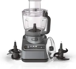 Ninja BN601 Professional Plus Food Processor, 1000 Peak Watts, 4 Functions for Chopping, Slicing, Purees & Dough with 9-Cup Processor Bowl, 3 Blades, Food Chute & Pusher, Silver