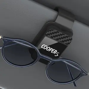 Mini Coopers Accessories, Eyeglass Holder & Sunscreen Case, Mirror-Shaped Design, Carbon Fiber Texture, Essential Car Storage Solution, Car Organizers
