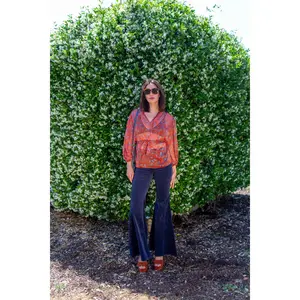 Clara Bishop Sleeve Blouse in Auburn Dawn