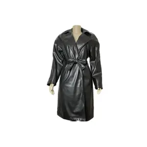 Night Out Faux Leather Coat - Black