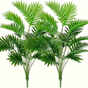 High-End Giant Artificial Plants Set, 2 Bundles with 24 Large Leaves, Realistic Foliage, Indoor Outdoor Decor, No Maintenance, Durable Plastic