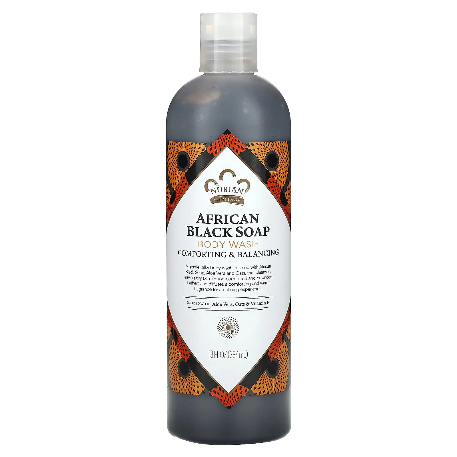 Nubian Heritage African Black Soap, Body Wash, 13 fl oz (384 ml)