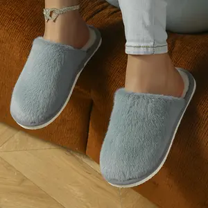 Unisex Plush Memory Foam Slippers Non-Slip Indoor Outdoor House Shoes Cozy Fuzzy Scuff Slides Comfortable Home Wear for Women and Men