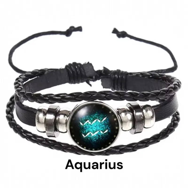 Glow in the Dark Zodiac Signs Spirit Bracelet Luck Bracelets Teal Green with Gemini Aquarius Scorpio Aries Sagittarius Leo Capricorn Cancer Taurus Virgo