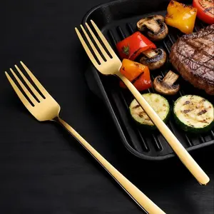 High-End Food Grade Stainless Steel Utensils Set, 5-Piece Forks, Ideal for Home Kitchen Restaurant Use, Silver Color & Options, Cutlery