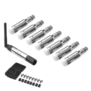 VEVOR DMX Wireless Receiver,  7 Receivers & 1 Transmitter, 2.4G ISM Band, 656 ft Transmission Range, Rechargeable Battery, Wireless Stage Lighting Control, for LED Stage Party DJ Bar Lighting, Silver