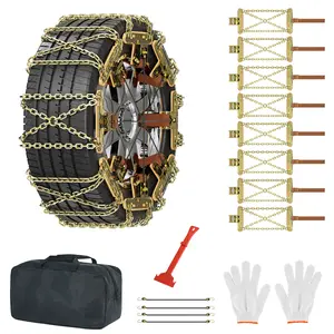 Lilypelle Upgraded Snow Chains 10 Pack,Tire Chains for Cars/SUVs/Pickup Trucks,Security Chains,for Tire Width 215-285 mm,Easy Installation & Durability