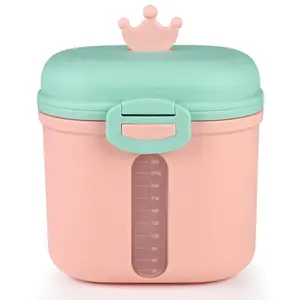 Baby Formula Dispenser On The Go, Portable Milk Powder Formula Dispenser with Scoop,Formula Containers for Travel Hold 12.7oz/360g Formula, Pink