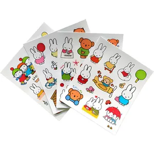 4PCS Miffy Stickers Cute Cartoon Rabbit Girl Pocket Decoration Stickers Kawaii Phone Case Ipad Notebook Waterproof Stickers Toy