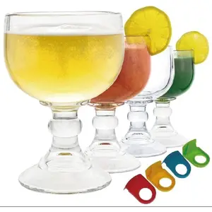 Margarita Glass Schooner - Set Of 4  SIZE 26.5OZ XL Goblet  Style ZERO LEAD Shrimp , Coronaritas, Margaritas 4 PACK (XL 26.5 OZ)