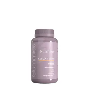 Nutriplus Radiant Mind Peach-Flavored Chewy Multi-Ingredient Vitamin Dietary Supplement Gummies, Anxiety & Focus Support with L-Theanine, Anxiety Vitamins Supplements, Focus Vitamins Supplements