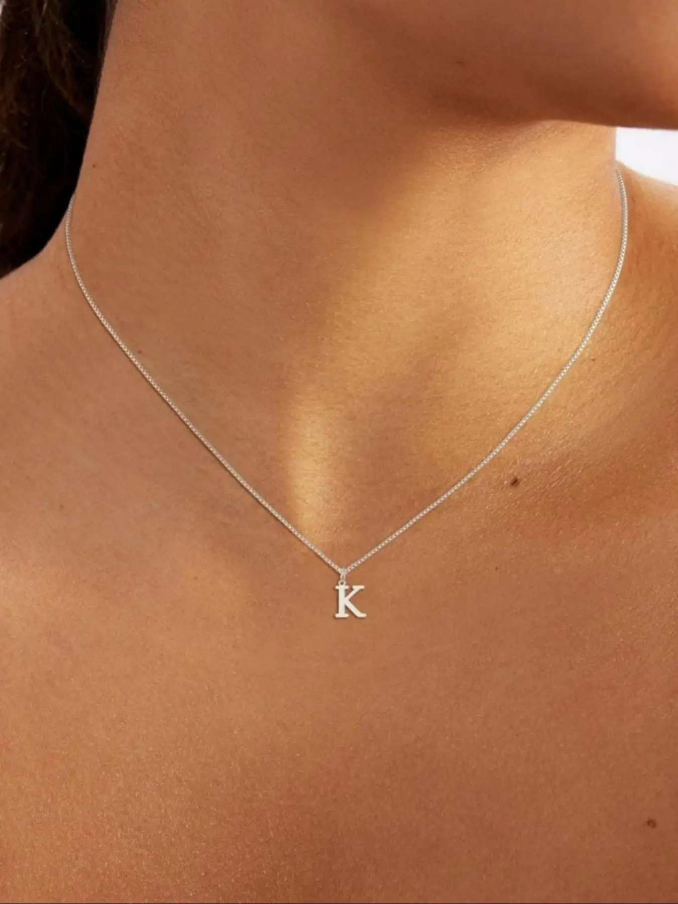Stainless Steel Letter A-Z Pendant Necklace for Women & Girls, Fashion Jewelry for Party, Daily Decor, Trendy All-match & Exquisite Jewelry for Birthd